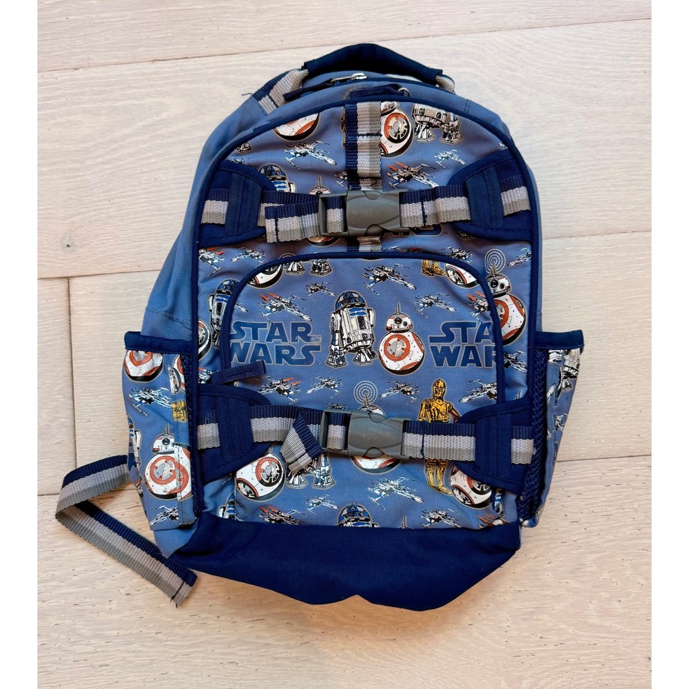 Pottery Barn Kids Star Wars Backpack Small Blue R2D2 BB8 School Travel Bag